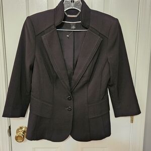 White House Black Market Black Tailored Blazer Professional Suit Jacket Size 4
